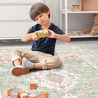 Washable Boho Area Rug Non-Slip Small Entryway Carpet