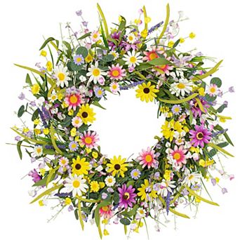 22" Spring Artificial Wreaths For Indoors Outdoor Decor