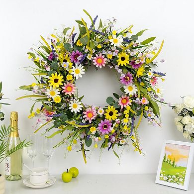 22" Spring Artificial Wreaths For Indoors Outdoor Decor