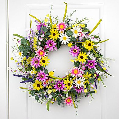 22" Spring Artificial Wreaths For Indoors Outdoor Decor