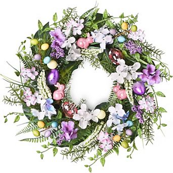 22" Easter Wreath Spring Artificial Hydrangea Front Door Decor