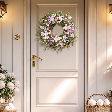 22" Easter Wreath Spring Artificial Hydrangea Front Door Decor