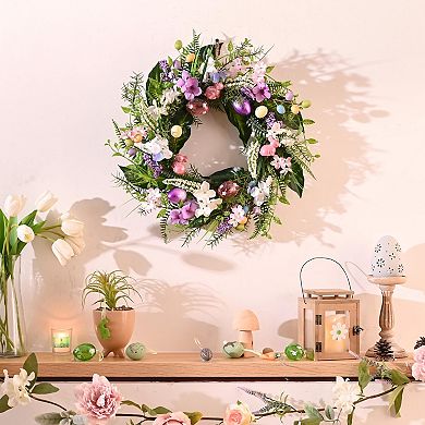 22" Easter Wreath Spring Artificial Hydrangea Front Door Decor