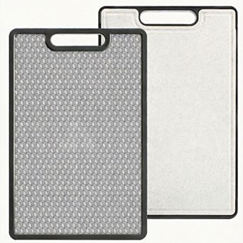 2-in-1 Double Sided Stainless Steel Kitchen Board with Textured Wheat Straw PP