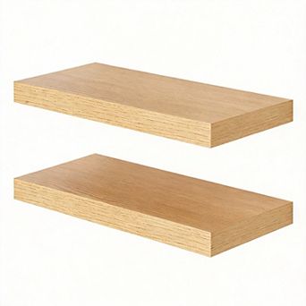 12" 2 Pack Floating Wall Shelves Set of 2 for Books Bathroom Kitchen Office