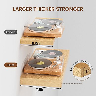 12" 2 Pack Floating Wall Shelves Set of 2 for Books Bathroom Kitchen Office