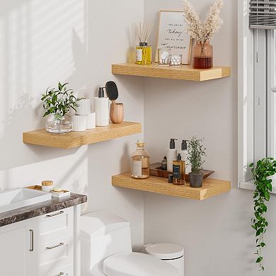 12" 2 Pack Floating Wall Shelves Set of 2 for Books Bathroom Kitchen Office