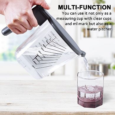 11PC Measuring Cups Spoons Set Stackable Cup Lid Adjustable Spoon Liquid Dry BPA Free