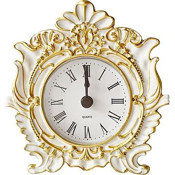 Vintage Mini Metal Silent Quartz Battery Tabletop Decorative Clock