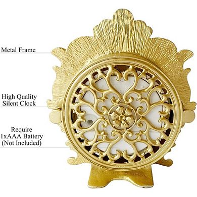 Vintage Mini Metal Silent Quartz Battery Tabletop Decorative Clock