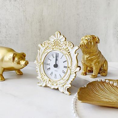 Vintage Mini Metal Silent Quartz Battery Tabletop Decorative Clock