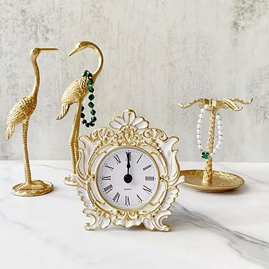 Vintage Mini Metal Silent Quartz Battery Tabletop Decorative Clock