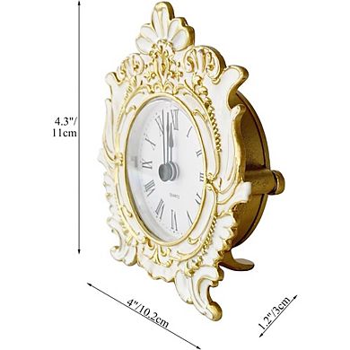 Vintage Mini Metal Silent Quartz Battery Tabletop Decorative Clock