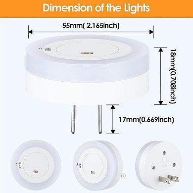 Adjustable Dimmable LED Night Light 2-Pack with Smart Light Sensors.