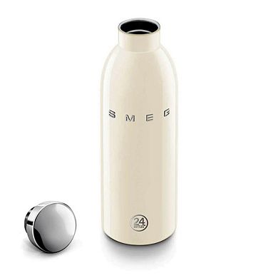 SMEG x 24Bottles Insulated Stainless Steel Water Bottle Travel Mug - 17oz Cream