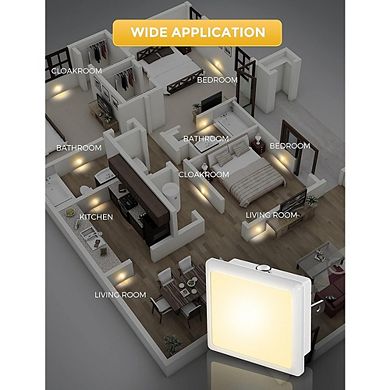 Two-Pack 0.3W Soft White Automatic Dusk-to-Dawn Plug-In Night Lights.