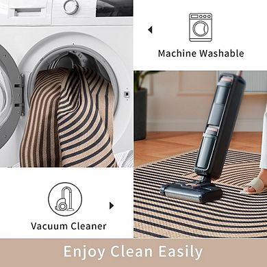 Jute Rug Washable, Non-Slip, Rainbow