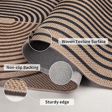 Jute Rug Washable, Non-Slip, Rainbow