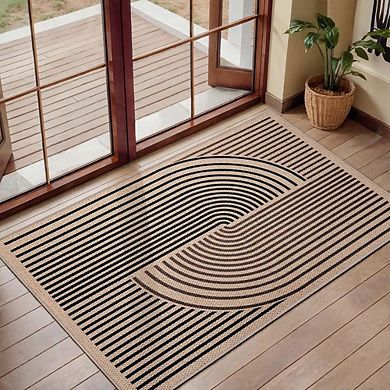 Jute Rug Washable, Non-Slip, Rainbow