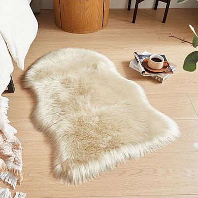 Faux Fur Rug Fluffy, Ultra Soft, Sheepskin Shag for Bedroom & Sofa