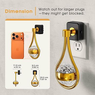 Rotating LED Night Lights with Dimming, Sensor, Warm Glow