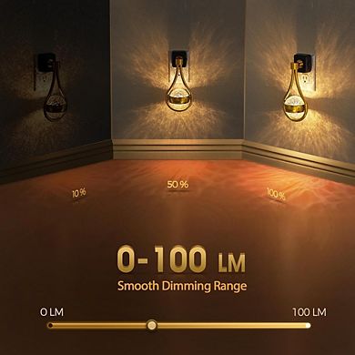 Rotating LED Night Lights with Dimming, Sensor, Warm Glow
