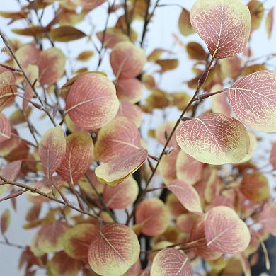 Artificial Fall Eucalyptus Tree in Pot Realistic Autumn Leaves Decor for Indoor Outdoor Thanksgiving