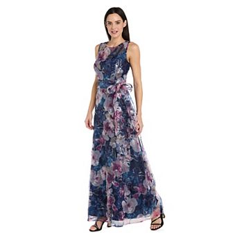 Petite R&M Richards Floral Organza Maxi Dress