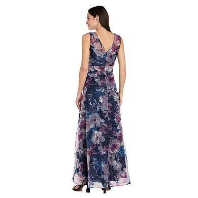 Petite R&M Richards Floral Organza Maxi Dress