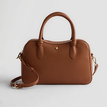 LC Lauren Conrad Ellery Curved Knot Satchel Bag