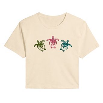 Juniors' Sea Turtles Cropped Tee