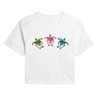 Juniors' Sea Turtles Cropped Tee