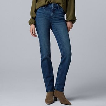 Women's Simply Vera Vera Wang Mid-Rise Slim Straight Denim Jeans