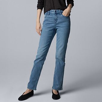 Women's Simply Vera Vera Wang Mid-Rise Slim Straight Denim Jeans