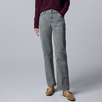 Women's Simply Vera Vera Wang Mid-Rise Slim Straight Denim Jeans