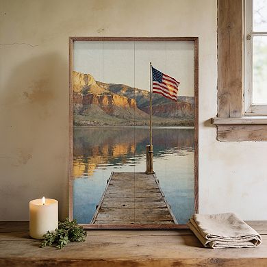 Kendrick Home Mountain Lake Flag Wall Art