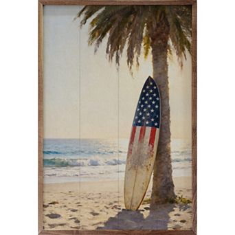 Kendrick Home Patriotic Surfboard Wall Art
