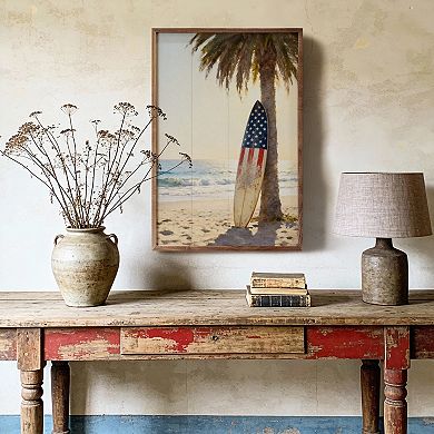 Kendrick Home Patriotic Surfboard Wall Art