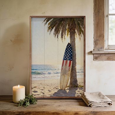 Kendrick Home Patriotic Surfboard Wall Art