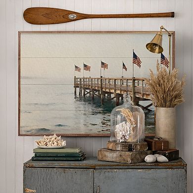 Kendrick Home Americana Flags On The Pier Wall Art