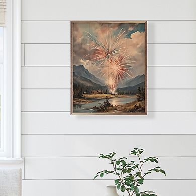 Kendrick Home Fireworks West Over Mountains Wall Art