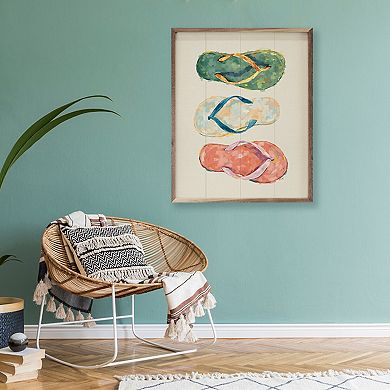 Kendrick Home Colorful Flip Flops Wall Art
