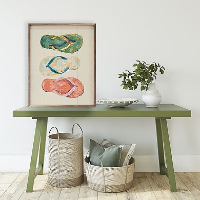 Kendrick Home Colorful Flip Flops Wall Art