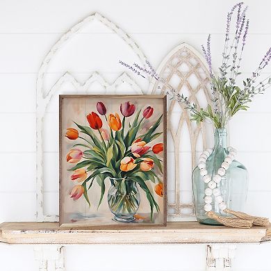 Kendrick Home Tulips In Clear Vase Wall Art