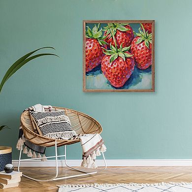 Kendrick Home Bright Summer Strawberries Framed Wall Art