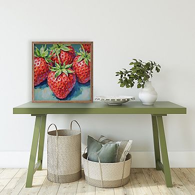 Kendrick Home Bright Summer Strawberries Framed Wall Art