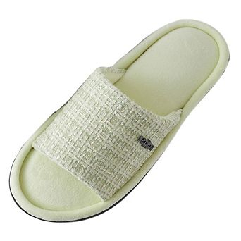 Roxoni Women’s Open Toe Indoor Slippers Soft Plush Slide Comfort Non Slip Sole Cozy Footwear