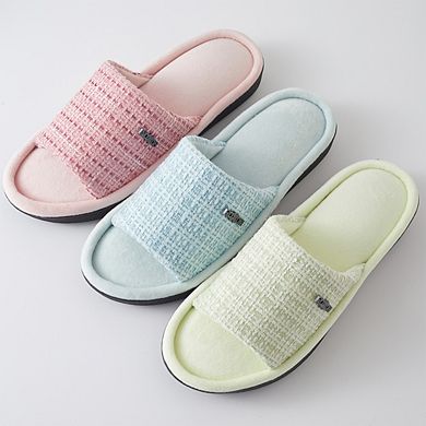 Roxoni Women’s Open Toe Indoor Slippers Soft Plush Slide Comfort Non Slip Sole Cozy Footwear