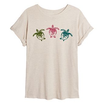 Juniors' Sea Turtles Oversized Tee