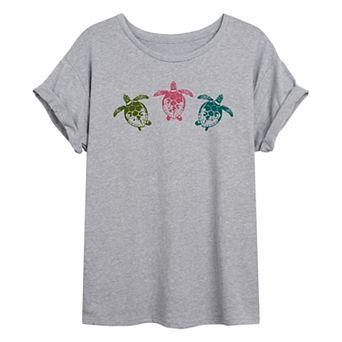 Juniors' Sea Turtles Oversized Tee